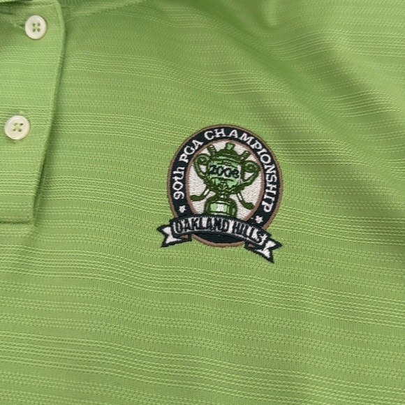Adidas 90th PGA Championship Golf Oakland Hills Women Green Collar Polo Shirt XL - Picture 3 of 6